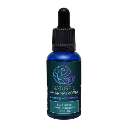 Nature's Pharmatropia's Blue Lotus High-Frequency Tincture bottle, natural solution for emotional balance and cognitive support