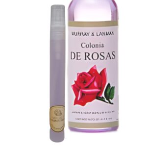 Spray pen 15ml of Florida Water De Rosas with large bottle in background