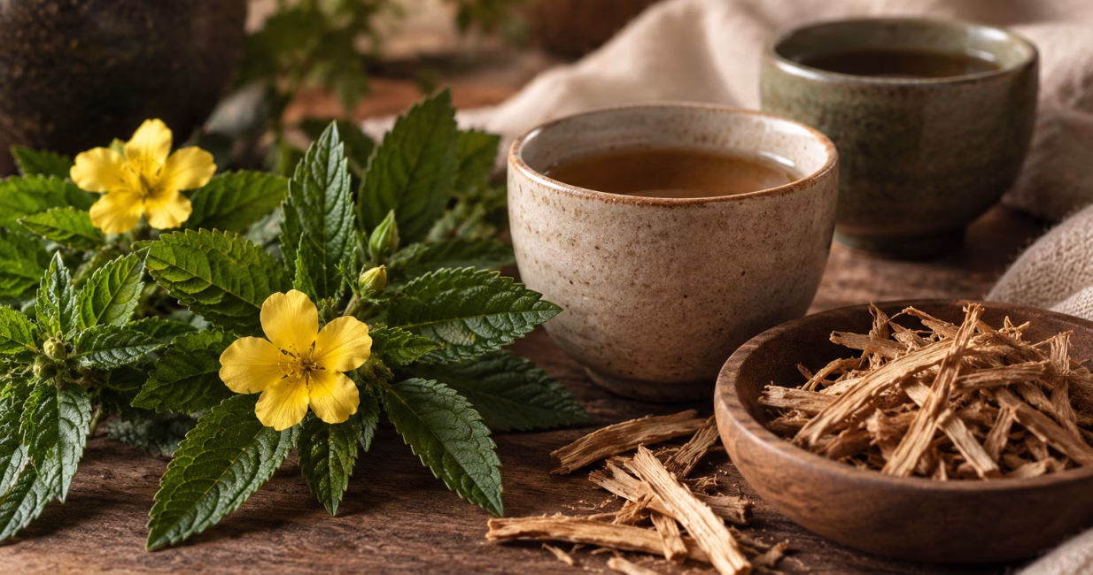Damiana flowers, muira puama bark and botanical tea