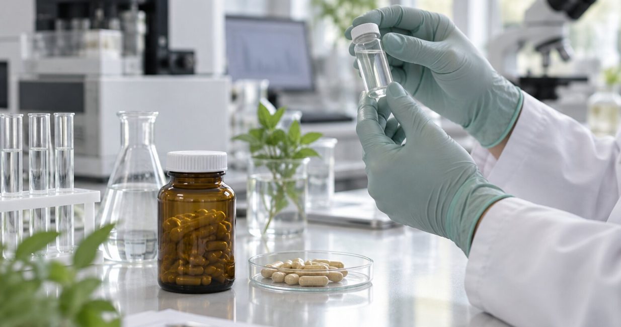 Laboratory quality testing of an unbranded supplement sample and capsules